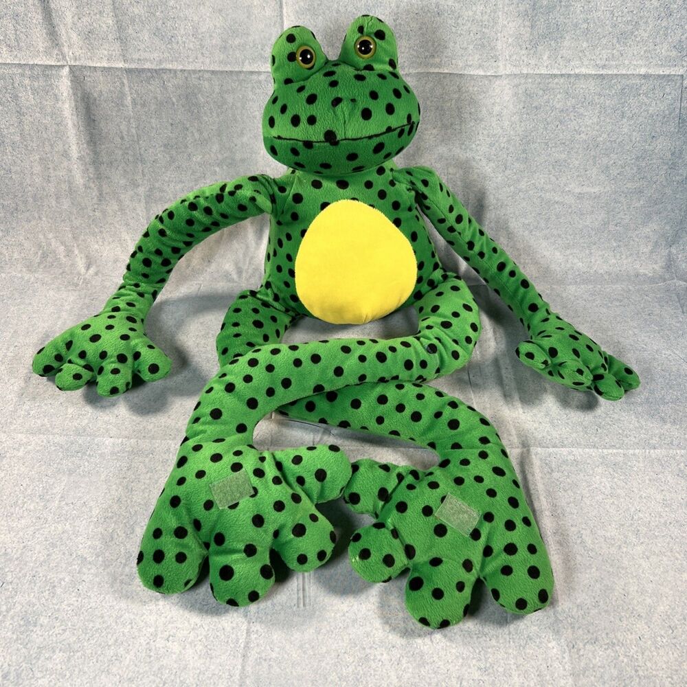 Long Legged Fiesta Green Frog Plush Toy 60" With Hands & Feet W/Hook & Loop